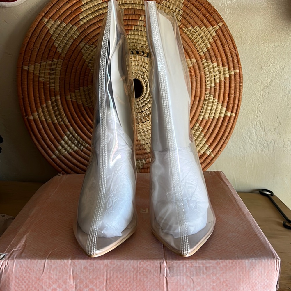 Lucite clear heel boot!